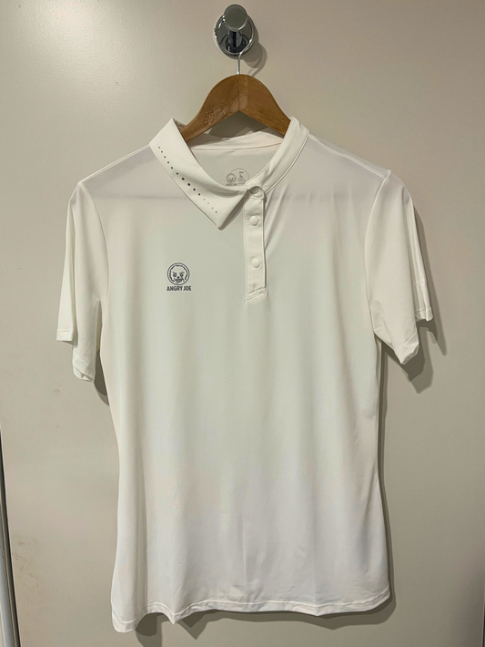 Lucid Women's Padel Half-Collar White Polo - front view