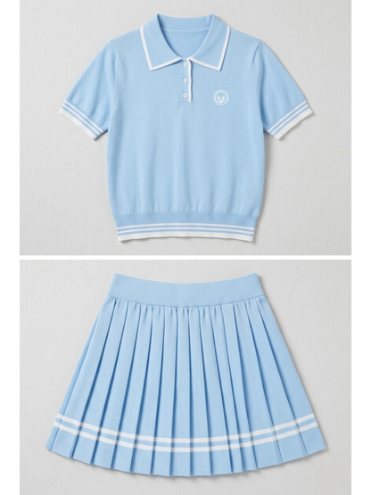 The Regent Women's Polo & Skirt Set - Baby Blue