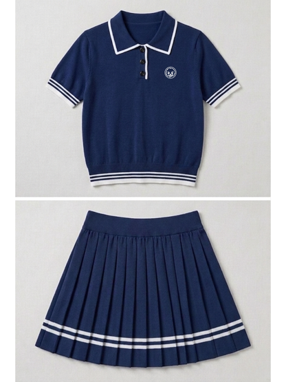 The Regent Women's Polo & Skirt Set - Navy Blue