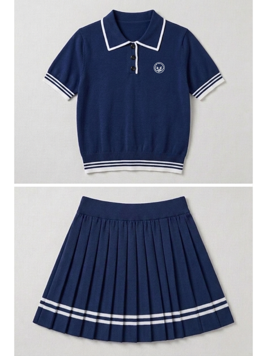 The Regent Women's Polo & Skirt Set - Navy Blue