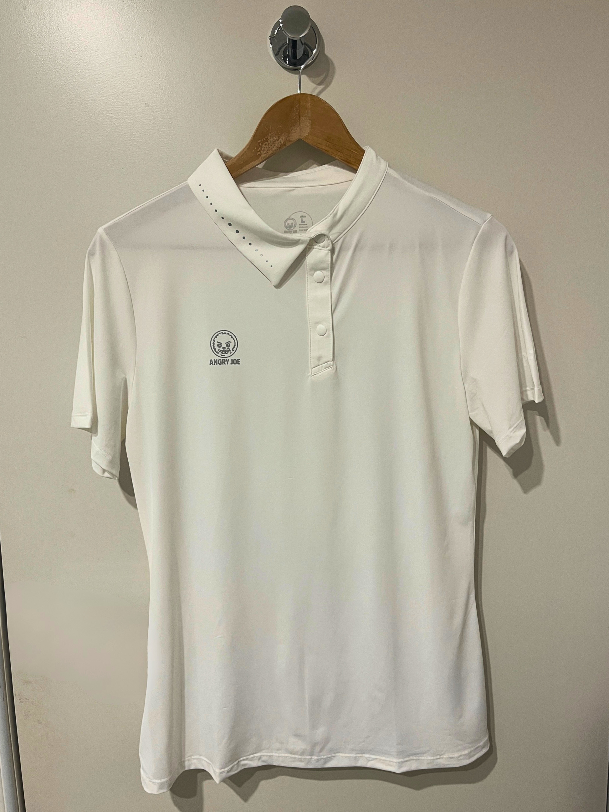 Lucid Women's Padel Half-Collar White Polo - front view