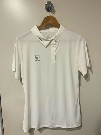 Lucid Women's Padel Half-Collar White Polo - front view