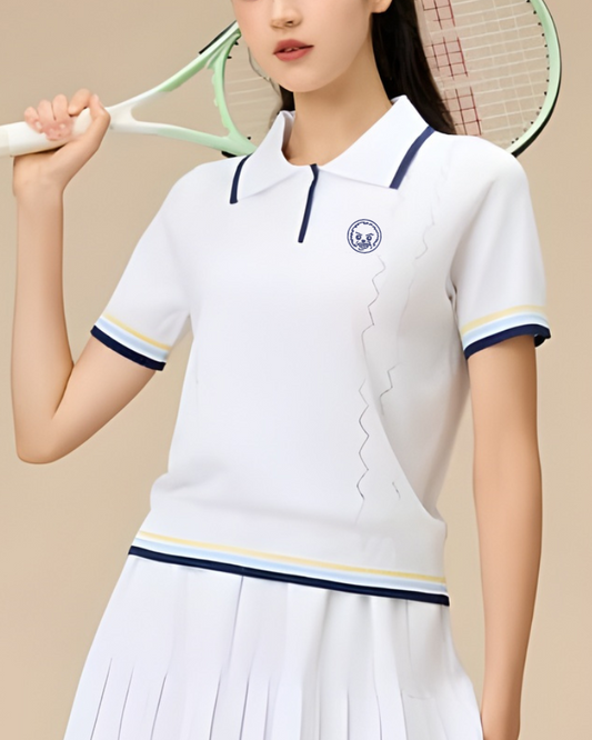 The Regent White Padel Polo - Front view