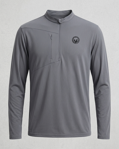 Nexus men's gray long-sleeve quarter-zip pullover top 