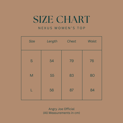 Nexus women's size chart