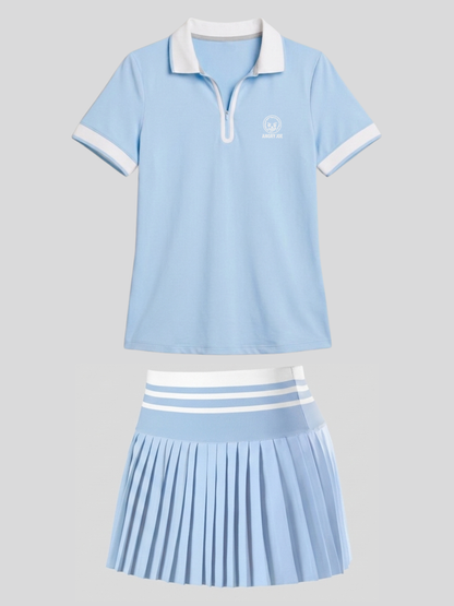 The Tempo Women's Polo & Skirt Set - Baby Blue