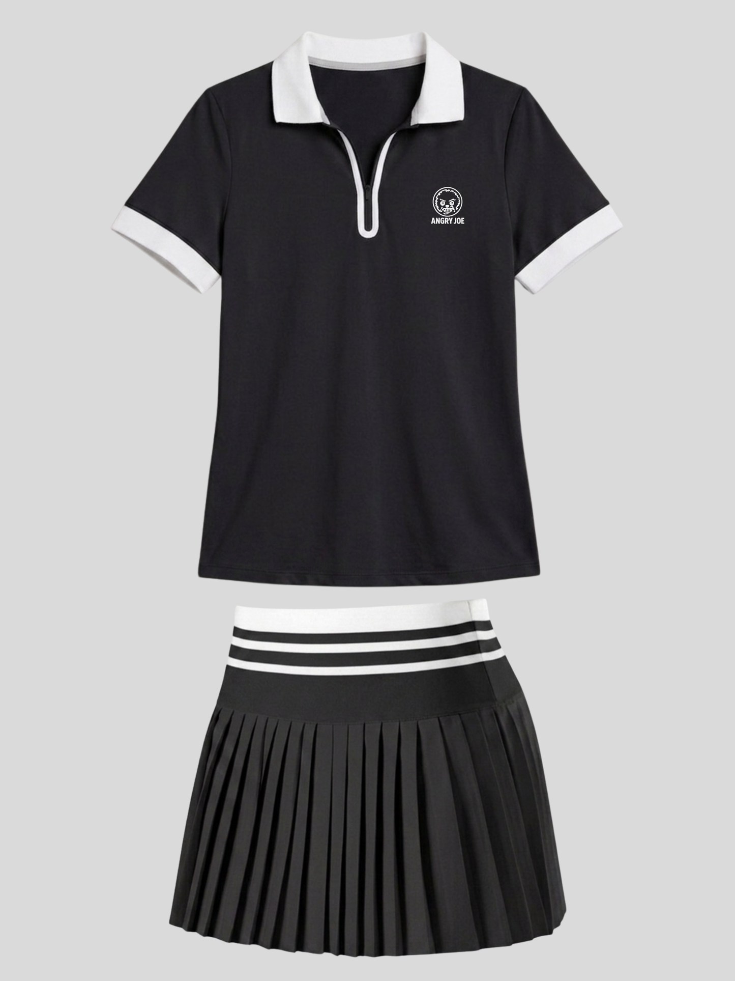 The Tempo Women's Polo & Skirt Set - Black