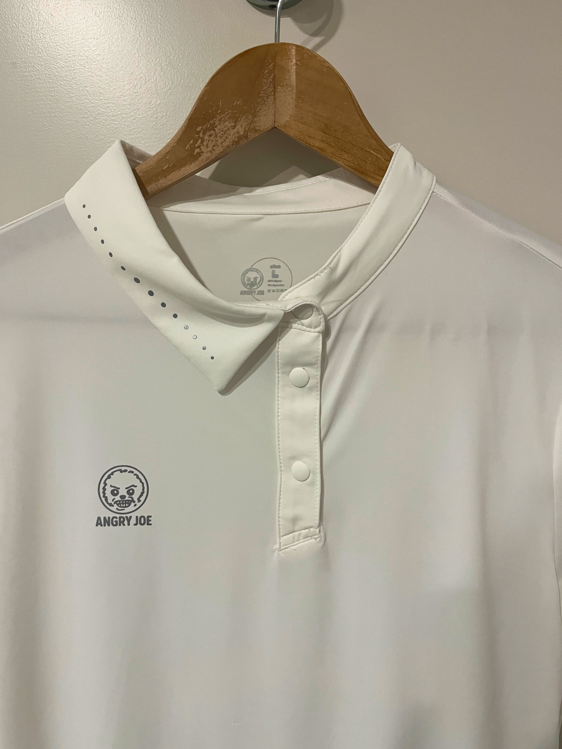 Lucid Women's Padel Half-Collar White Polo - front view zoomed
