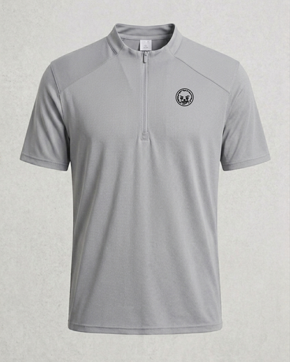 Nexus men's light gray short-sleeve athletic quarter-zip pullover