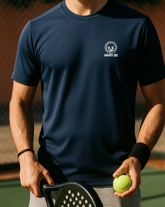 Men’s navy blue padel T-shirt – front view