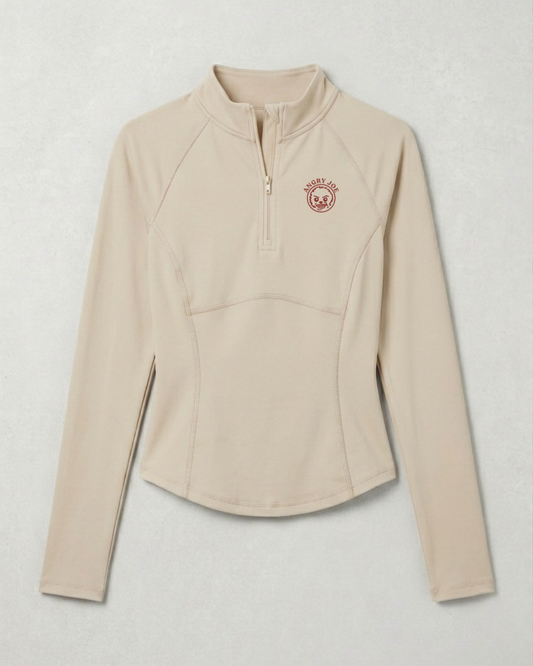 Nexus beige long-sleeve quarter-zip athletic pullover