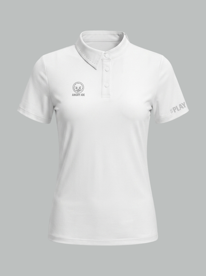 The Lucid Women's Half Collar Polo Shirt - White