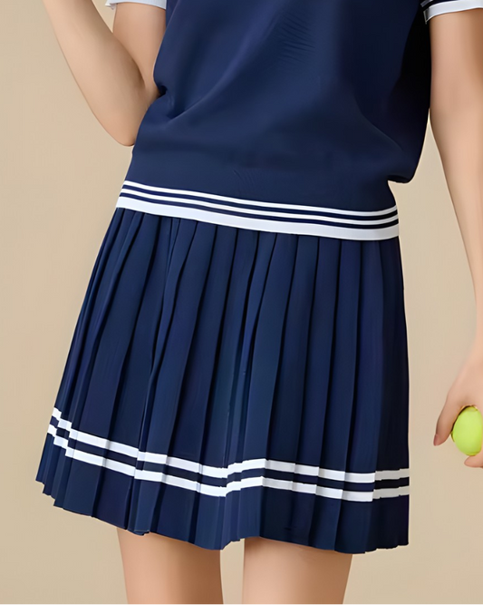 Women's cotton-like regent navy skirt - front view