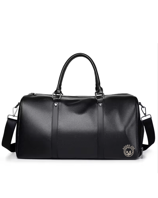 Black Leather Padel Gym Bag