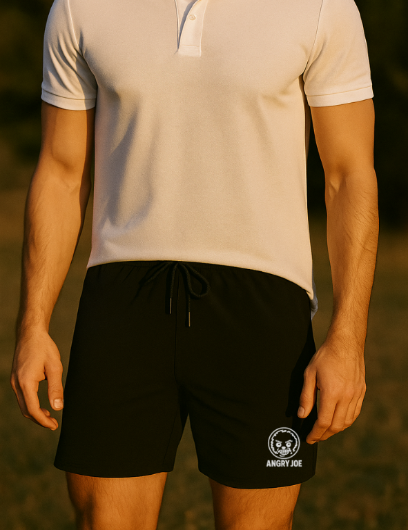 Men’s black padel shorts – model view